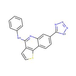 c1ccc(Nc2nc3cc(-c4nnn[nH]4)ccc3c3sccc23)cc1 ZINC000117558173