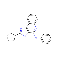 c1ccc(Nc2nc3ccccc3c3nc(C4CCCC4)[nH]c23)cc1 ZINC000100655660