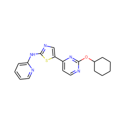 c1ccc(Nc2ncc(-c3ccnc(OC4CCCCC4)n3)s2)nc1 ZINC000034804861