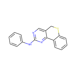 c1ccc(Nc2ncc3c(n2)-c2ccccc2SC3)cc1 ZINC000035941057