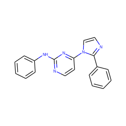 c1ccc(Nc2nccc(-n3ccnc3-c3ccccc3)n2)cc1 ZINC000013489730