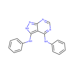 c1ccc(Nc2ncnc3n[nH]c(Nc4ccccc4)c23)cc1 ZINC000000021592