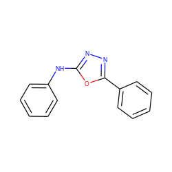 c1ccc(Nc2nnc(-c3ccccc3)o2)cc1 ZINC000002144682