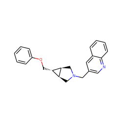 c1ccc(OC[C@@H]2[C@H]3CN(Cc4cnc5ccccc5c4)C[C@H]32)cc1 ZINC000253668560