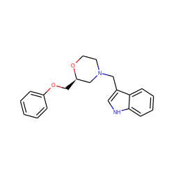 c1ccc(OC[C@@H]2CN(Cc3c[nH]c4ccccc34)CCO2)cc1 ZINC000040741133