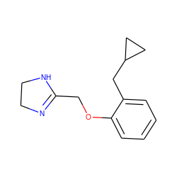 c1ccc(OCC2=NCCN2)c(CC2CC2)c1 ZINC000096934307