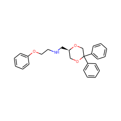 c1ccc(OCCNC[C@@H]2COC(c3ccccc3)(c3ccccc3)CO2)cc1 ZINC000040954654