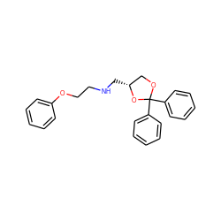 c1ccc(OCCNC[C@@H]2COC(c3ccccc3)(c3ccccc3)O2)cc1 ZINC000013517516