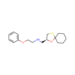 c1ccc(OCCNC[C@H]2CSC3(CCCCC3)O2)cc1 ZINC001772624810