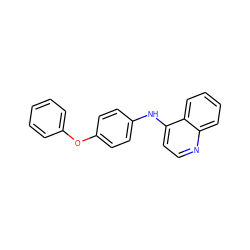 c1ccc(Oc2ccc(Nc3ccnc4ccccc34)cc2)cc1 ZINC000040943689