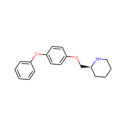 c1ccc(Oc2ccc(OC[C@@H]3CCCCN3)cc2)cc1 ZINC000021047415