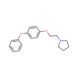 c1ccc(Oc2ccc(OCCN3CCCC3)cc2)cc1 ZINC000013805349