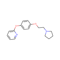 c1ccc(Oc2ccc(OCCN3CCCC3)cc2)nc1 ZINC000071296587