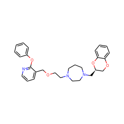 c1ccc(Oc2ncccc2COCCN2CCCN(C[C@@H]3COc4ccccc4O3)CC2)cc1 ZINC000045498778