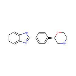 c1ccc2[nH]c(-c3ccc([C@@H]4CNCCO4)cc3)nc2c1 ZINC000205110050