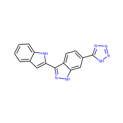 c1ccc2[nH]c(-c3n[nH]c4cc(-c5nnn[nH]5)ccc34)cc2c1 ZINC000014949214