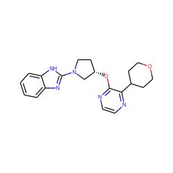 c1ccc2[nH]c(N3CC[C@H](Oc4nccnc4C4CCOCC4)C3)nc2c1 ZINC000096169023