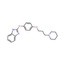 c1ccc2[nH]c(Oc3ccc(OCCCN4CCCCC4)cc3)nc2c1 ZINC000040919265