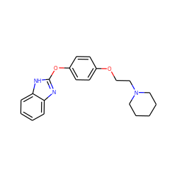 c1ccc2[nH]c(Oc3ccc(OCCN4CCCCC4)cc3)nc2c1 ZINC000038356699