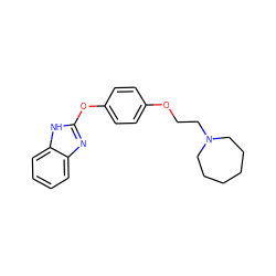 c1ccc2[nH]c(Oc3ccc(OCCN4CCCCCC4)cc3)nc2c1 ZINC000040919151