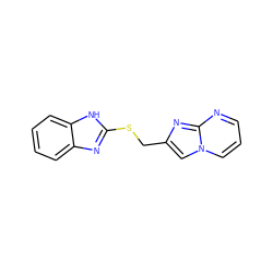 c1ccc2[nH]c(SCc3cn4cccnc4n3)nc2c1 ZINC000000499395