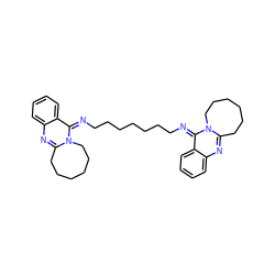 c1ccc2c(=NCCCCCCC/N=c3\c4ccccc4nc4n3CCCCCC4)n3c(nc2c1)CCCCCC3 ZINC000299813575