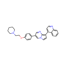 c1ccc2c(-c3ccn4cc(-c5ccc(OCCN6CCCCC6)cc5)cnc34)ccnc2c1 ZINC000040876677