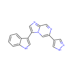 c1ccc2c(-c3cnc4cnc(-c5cn[nH]c5)cn34)c[nH]c2c1 ZINC000053295725