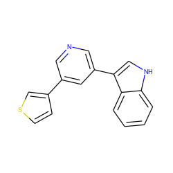 c1ccc2c(-c3cncc(-c4ccsc4)c3)c[nH]c2c1 ZINC000013538104