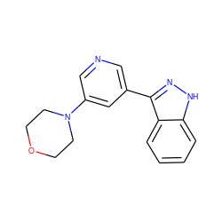 c1ccc2c(-c3cncc(N4CCOCC4)c3)n[nH]c2c1 ZINC001772632215