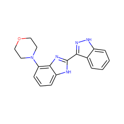 c1ccc2c(-c3nc4c(N5CCOCC5)cccc4[nH]3)n[nH]c2c1 ZINC000036190420