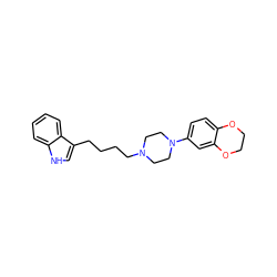 c1ccc2c(CCCCN3CCN(c4ccc5c(c4)OCCO5)CC3)c[nH]c2c1 ZINC000013582460