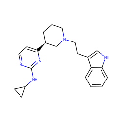 c1ccc2c(CCN3CCC[C@H](c4ccnc(NC5CC5)n4)C3)c[nH]c2c1 ZINC000040915069