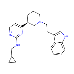 c1ccc2c(CCN3CCC[C@H](c4ccnc(NCC5CC5)n4)C3)c[nH]c2c1 ZINC000040403838