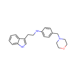 c1ccc2c(CCNc3ccc(CN4CCOCC4)cc3)c[nH]c2c1 ZINC000096914948