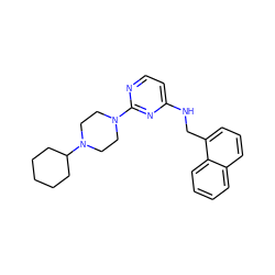 c1ccc2c(CNc3ccnc(N4CCN(C5CCCCC5)CC4)n3)cccc2c1 ZINC000072122801