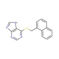 c1ccc2c(CSc3ncnc4nc[nH]c34)cccc2c1 ZINC000018137510