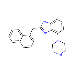 c1ccc2c(Cc3nc4c(N5CCNCC5)cccc4[nH]3)cccc2c1 ZINC000045288507