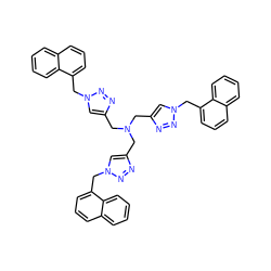 c1ccc2c(Cn3cc(CN(Cc4cn(Cc5cccc6ccccc56)nn4)Cc4cn(Cc5cccc6ccccc56)nn4)nn3)cccc2c1 ZINC000096917648