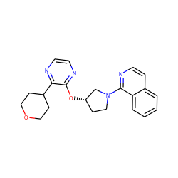 c1ccc2c(N3CC[C@H](Oc4nccnc4C4CCOCC4)C3)nccc2c1 ZINC000096168994