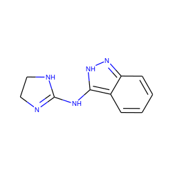 c1ccc2c(NC3=NCCN3)[nH]nc2c1 ZINC000066165964