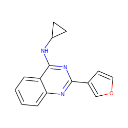 c1ccc2c(NC3CC3)nc(-c3ccoc3)nc2c1 ZINC000004265933