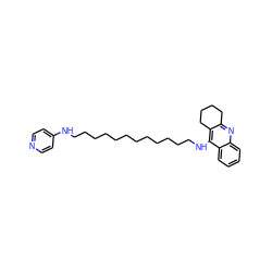 c1ccc2c(NCCCCCCCCCCCCNc3ccncc3)c3c(nc2c1)CCCC3 ZINC000013801261