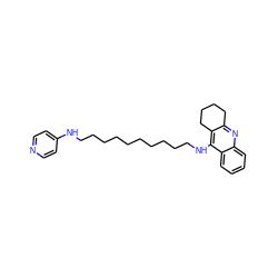 c1ccc2c(NCCCCCCCCCCNc3ccncc3)c3c(nc2c1)CCCC3 ZINC000013801258