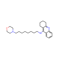 c1ccc2c(NCCCCCCCCN3CCOCC3)c3c(nc2c1)CCCC3 ZINC000072113614