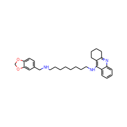 c1ccc2c(NCCCCCCCCNCc3ccc4c(c3)OCO4)c3c(nc2c1)CCCC3 ZINC000071294539