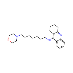 c1ccc2c(NCCCCCCCN3CCOCC3)c3c(nc2c1)CCCC3 ZINC000072113870