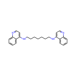 c1ccc2c(NCCCCCCCNc3ccnc4ccccc34)ccnc2c1 ZINC000006117717