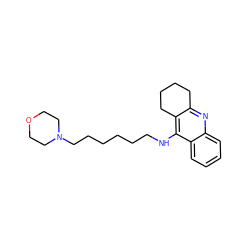 c1ccc2c(NCCCCCCN3CCOCC3)c3c(nc2c1)CCCC3 ZINC000072112974