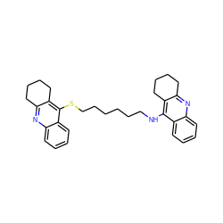 c1ccc2c(NCCCCCCSc3c4c(nc5ccccc35)CCCC4)c3c(nc2c1)CCCC3 ZINC000014947271